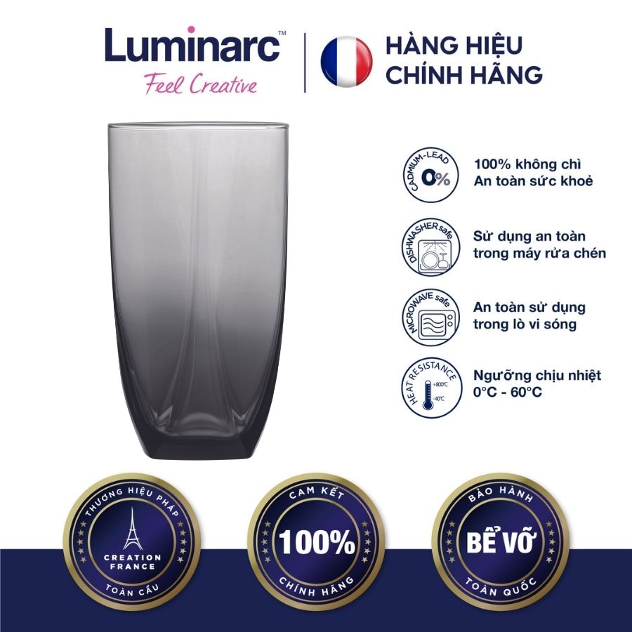 Bộ 6 Ly Thuỷ Tinh Luminarc Eiffel Grey