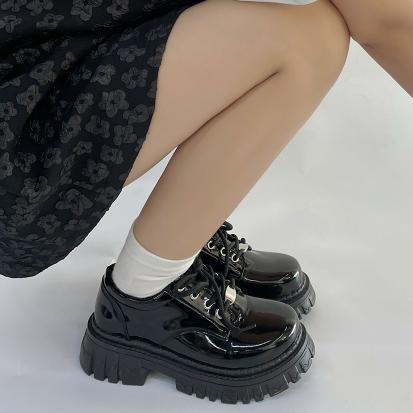 Giày oxford nữ đế bánh mì - giày boots nữ thời trang