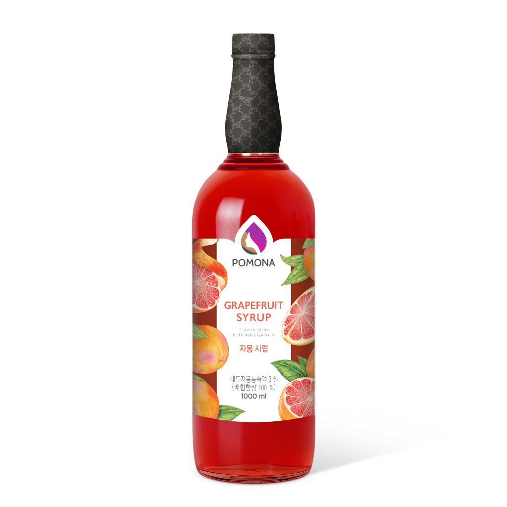 1000ml - Siro Bưởi Hồng - Fruit Syrup Grapefruit - Pomona