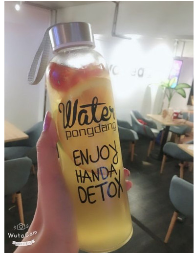 [HOT] Bình nước PongDang thủy tinh cao cấp 500ml có dây tiện dụng