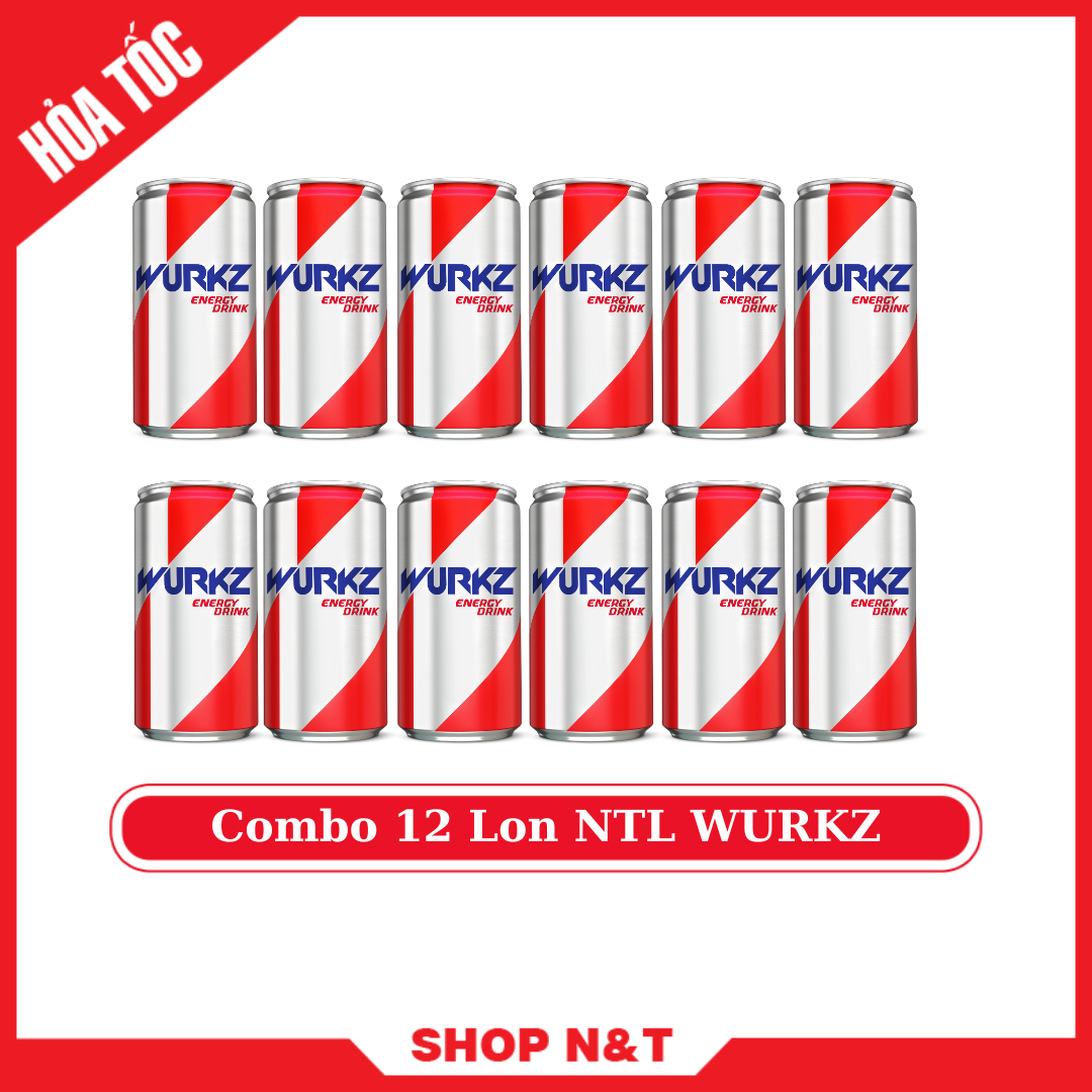 Combo 12-6 lon nước tăng lực WURK