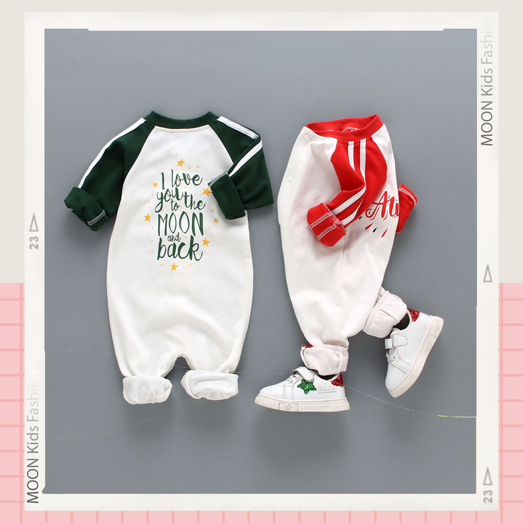 Bộ bodysuit nỉ dài tay kiểu dáng thể thao cho bé trai