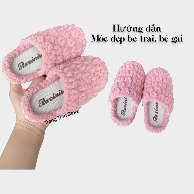 ĐẾ DÉP CHO BÉ TRAI VÀ BÉ GÁI, đế dép handmade cho bé, đế dép móc len
