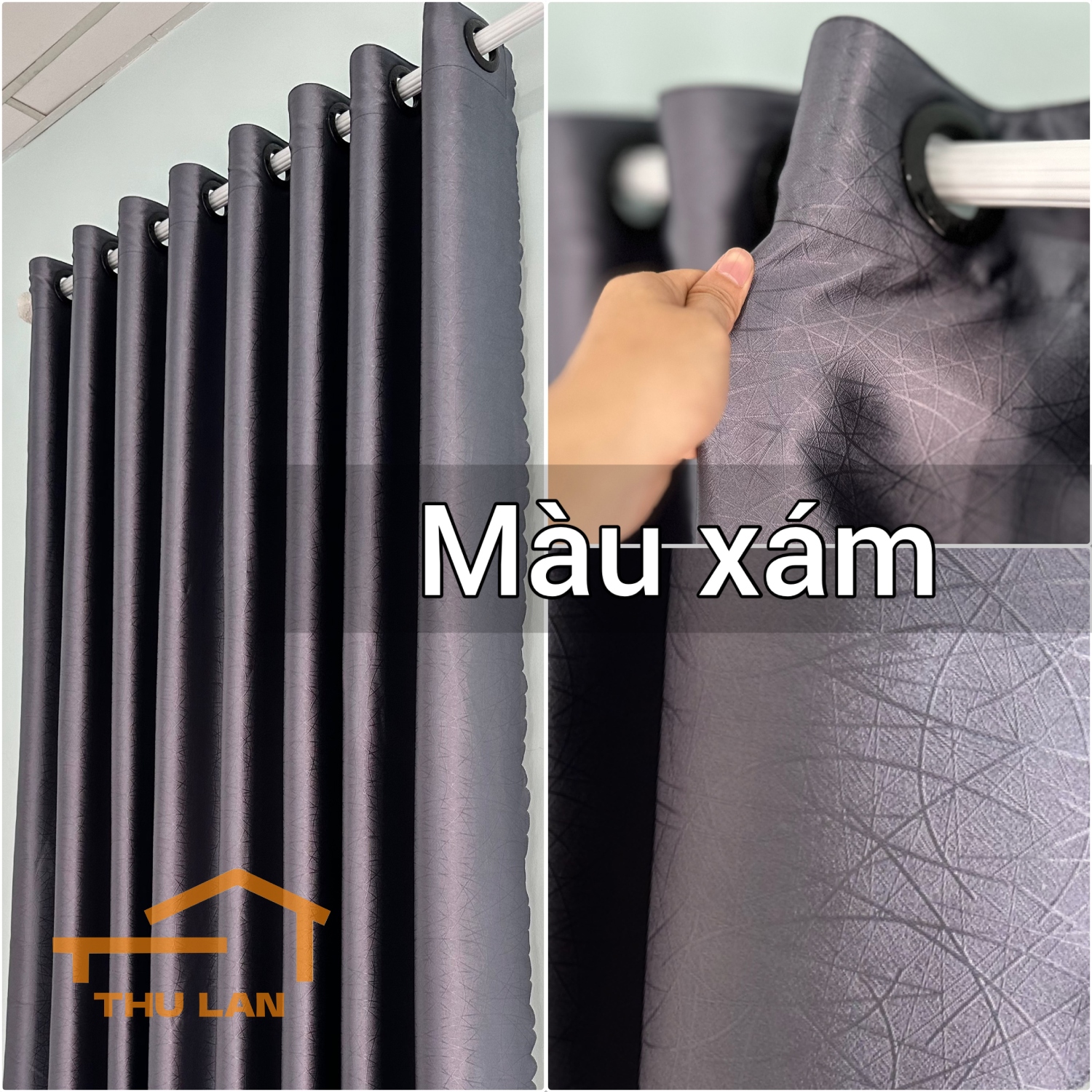 Rèm cửa màu xám - Giá tốt - hàng đẹp