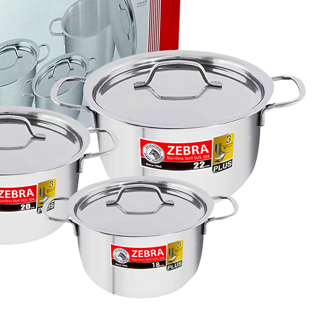 Bộ nồi inox 3 đáy extra infinity 18cm - 20cm - 22cm - 180827