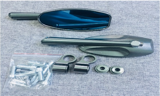 Một cặp gương chiếu hậu, kiếng chiếu hậu cao cấp RIZOMA hột xoài, mặt gương xanh (MÀU TRẮNG)