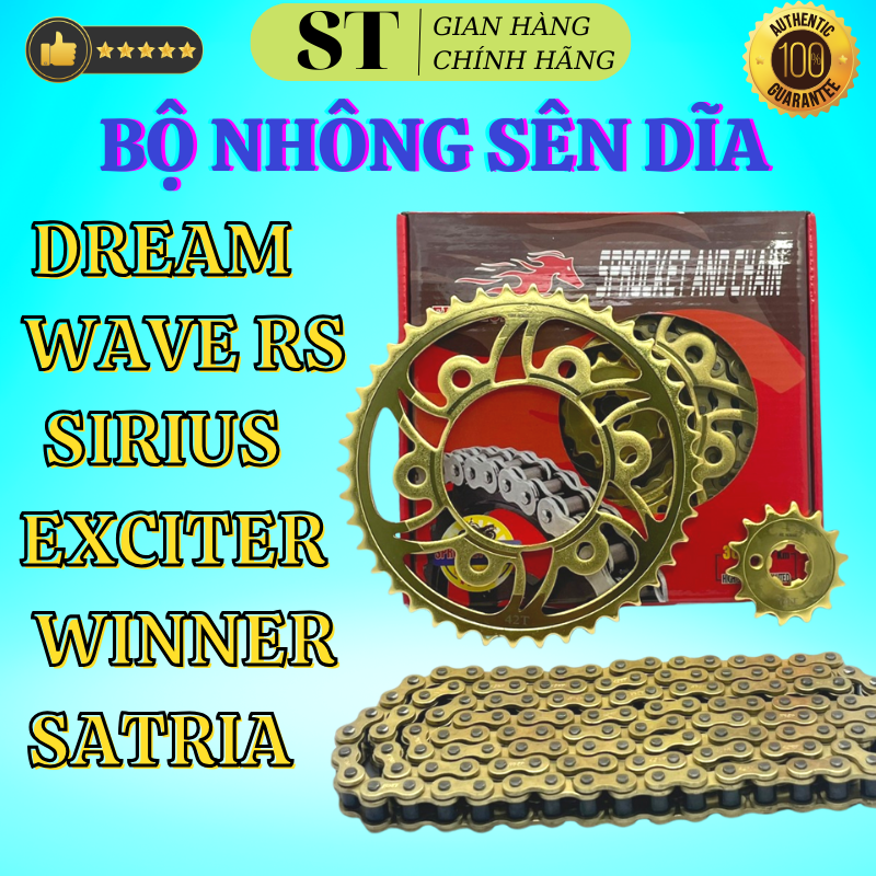 Bộ NHÔNG SÊN DĨA các loại xe DREAM WAVE SIRIUS EXCITER WINNER SATRIA nhông xích đĩa FIRE HORSE