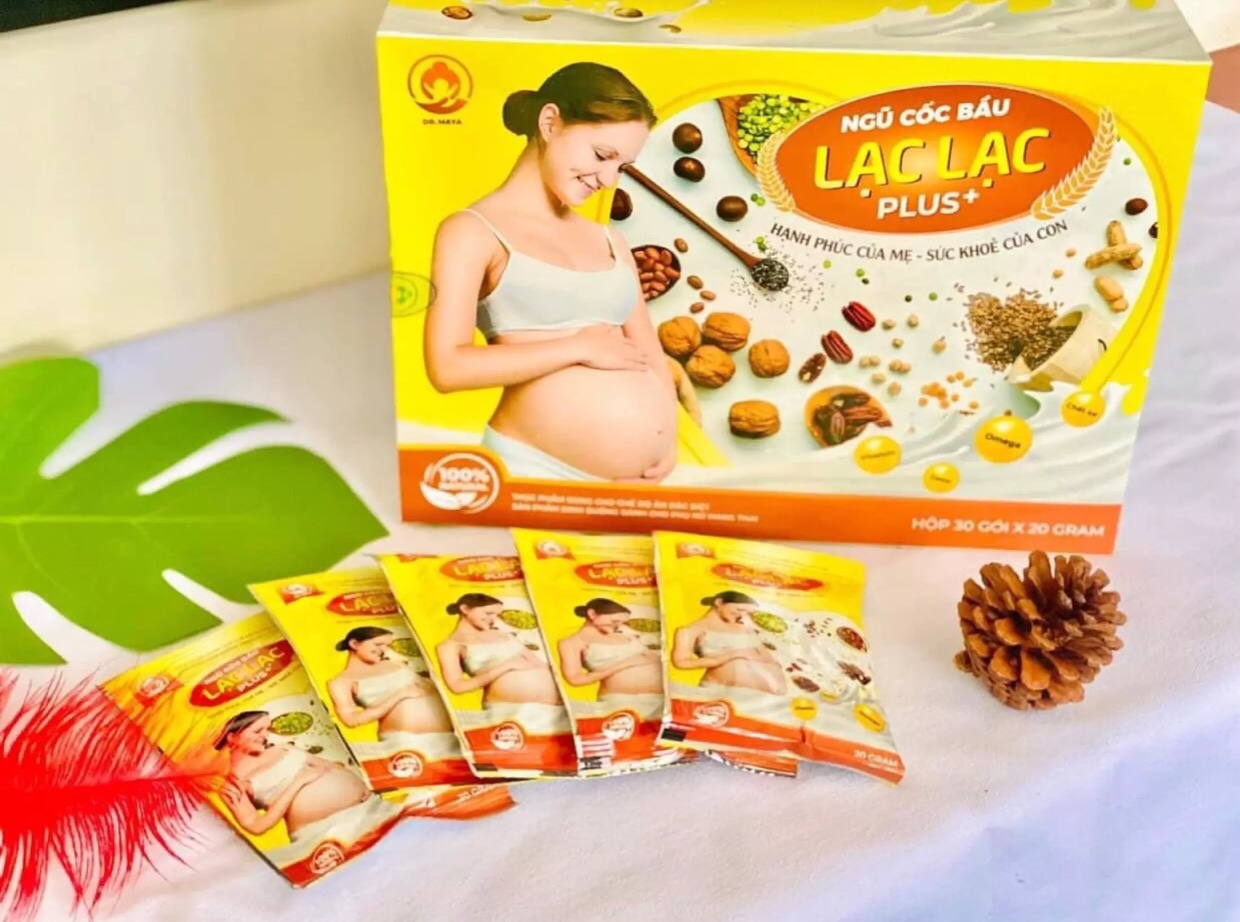 Ngũ cốc bà bầu siêu dinh dưỡng Lạc Lạc plus mẫu mới gấp đôi canxi, bổ sung hạt Sachi - Ngũ cốc bà bầu Lạc Lạc plus bổ sung hạt Sachi (Hộp 30 gói)