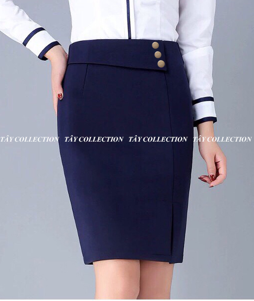 Chân Váy Bút Chì Phối Vạt Chéo Đính Nút Cao Cấp TÂY COLLECTION, Vải Đẹp, May Kĩ, Mặc Tôn Dáng