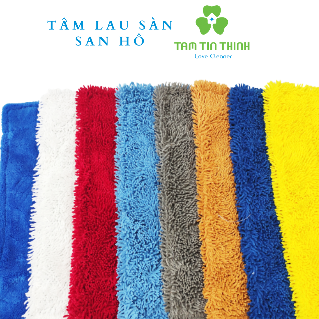 Tấm lau sàn 45cm san hô sợi microfiber chuyên vệ sinh công nghiệp