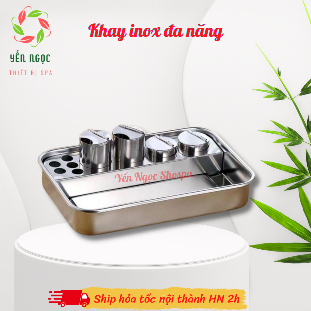 Khay inox đa năng đựng dụng cụ y tế, spa