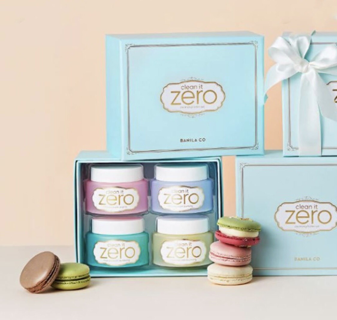 Sáp tẩy trang set 4 hũ banilaco clean it zero macaron limited edition 50ml có tách lẻ