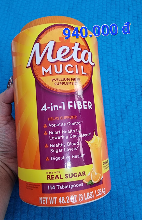 Bột bổ sung chất xơ metamucil psyllium fiber supplement 114 tbsp 1.36 kg