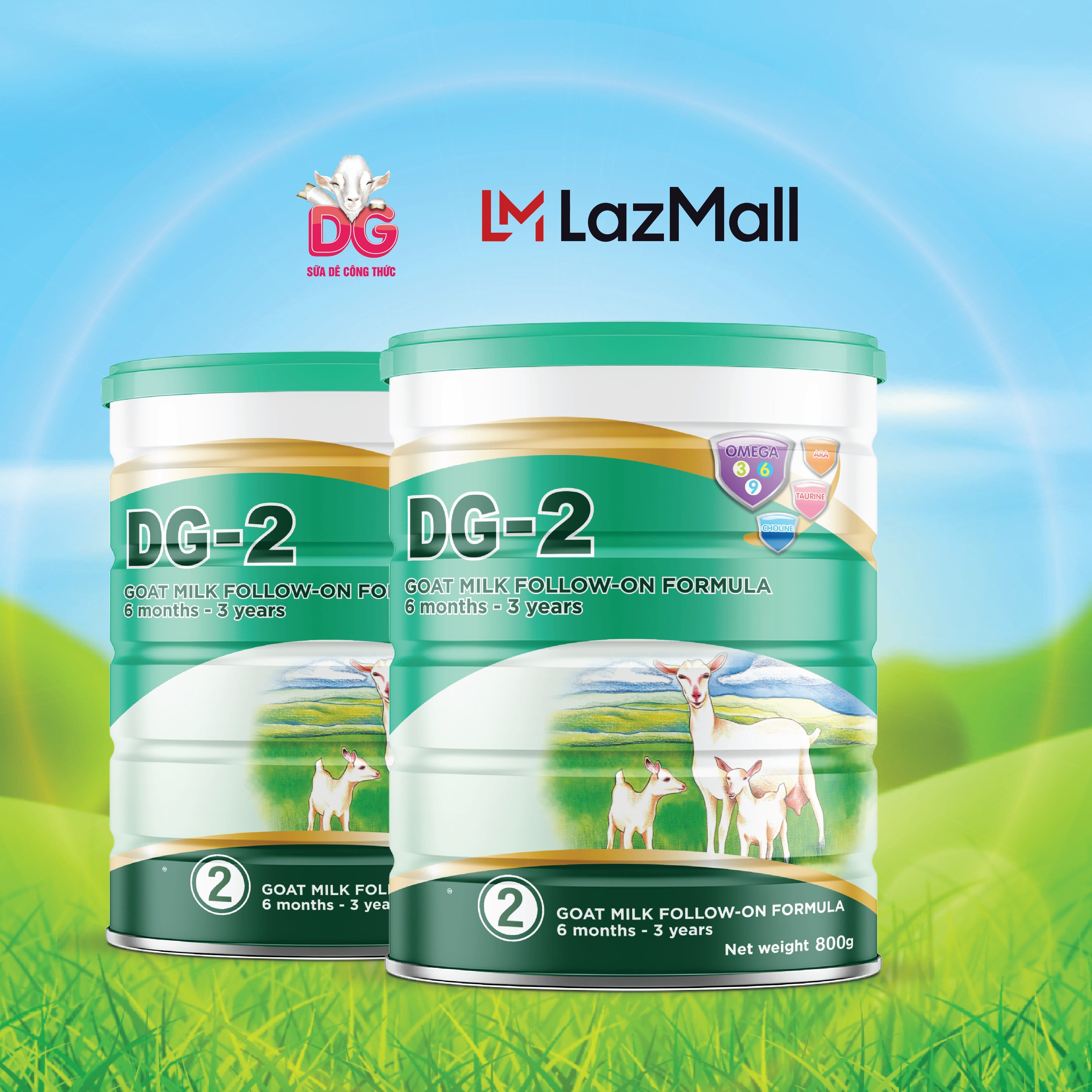 Cb 02 lon sữa dê công thức dg-2 800gr