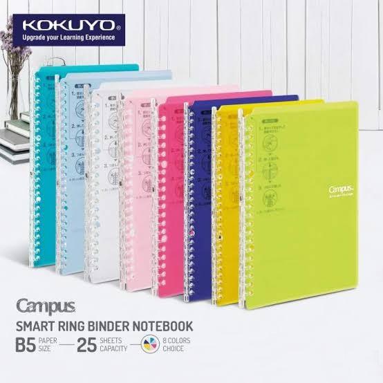 Bìa sổ Campus Smart Ring Binder A5/B5 ( Kèm sẵn 10 tờ Campus) - còng tối đa 25 tờ