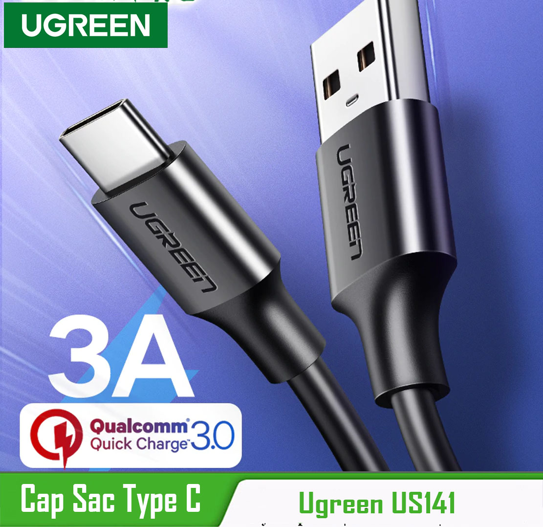 [HCM]Cáp sạc usb type-c cao cấp ugreen us141 - sạc nhanh 3a qc3.0 là dòng sản phẩm chất lượng trên thị trường hiện nay kết nối hiệu quả đa dạng thiết bị tuổi thọ lâu dài