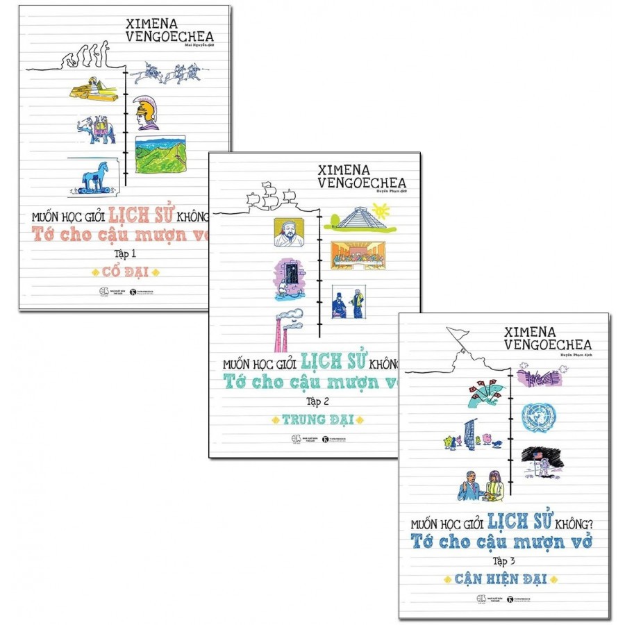 Sách - Combo Muốn Học Giỏi Lịch Sử Không? Tớ Cho Cậu Mượn Vở (Trọn Bộ 03 Cuốn) - Ximena Vengoechea