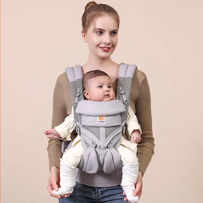 Địu em bé Egobaby Omni 360 trợ lực, 4 tư thế địu cho bé sơ sinh, 2 cách địu dành cho người nhỏ nhắn hoặc cao lớn