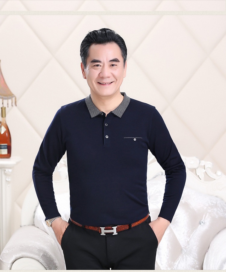 Áo thun dài tay người già, thun mùa đông cho bố cho ông