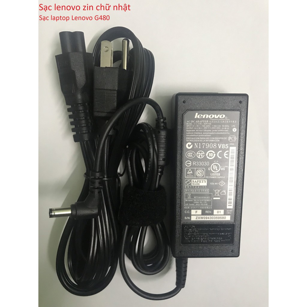 Sạc laptop lenovo g480 chân thường 20v- 3.25a