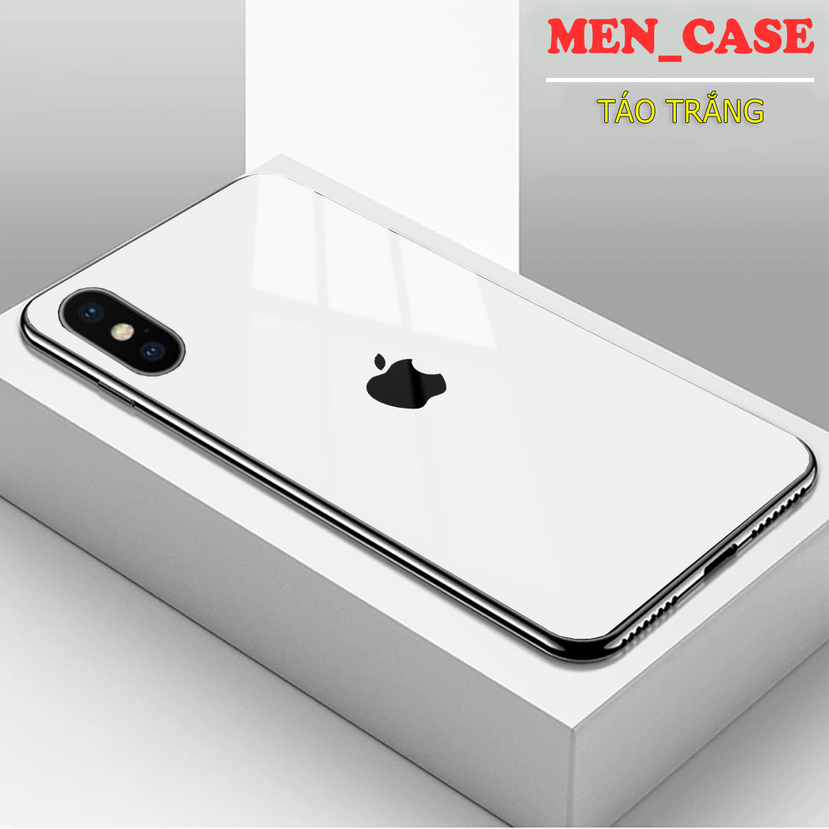Ốp lưng cho IPHONE X, XS, XR, XS MAX mặt kính cường lực , sáng bóng