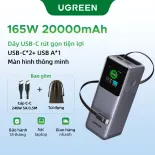 dạng cột Pin Dự Phòng UGREEN 130W 20000mAh 72Wh | 25000mAh 200W 90Wh Laptop PowerBank Sạc Siêu Nhanh 100W PD3.1 2C1A Fast Charging Cho Macbook Air / Pro Lenovo SAMSUNG 45W Fast Charging