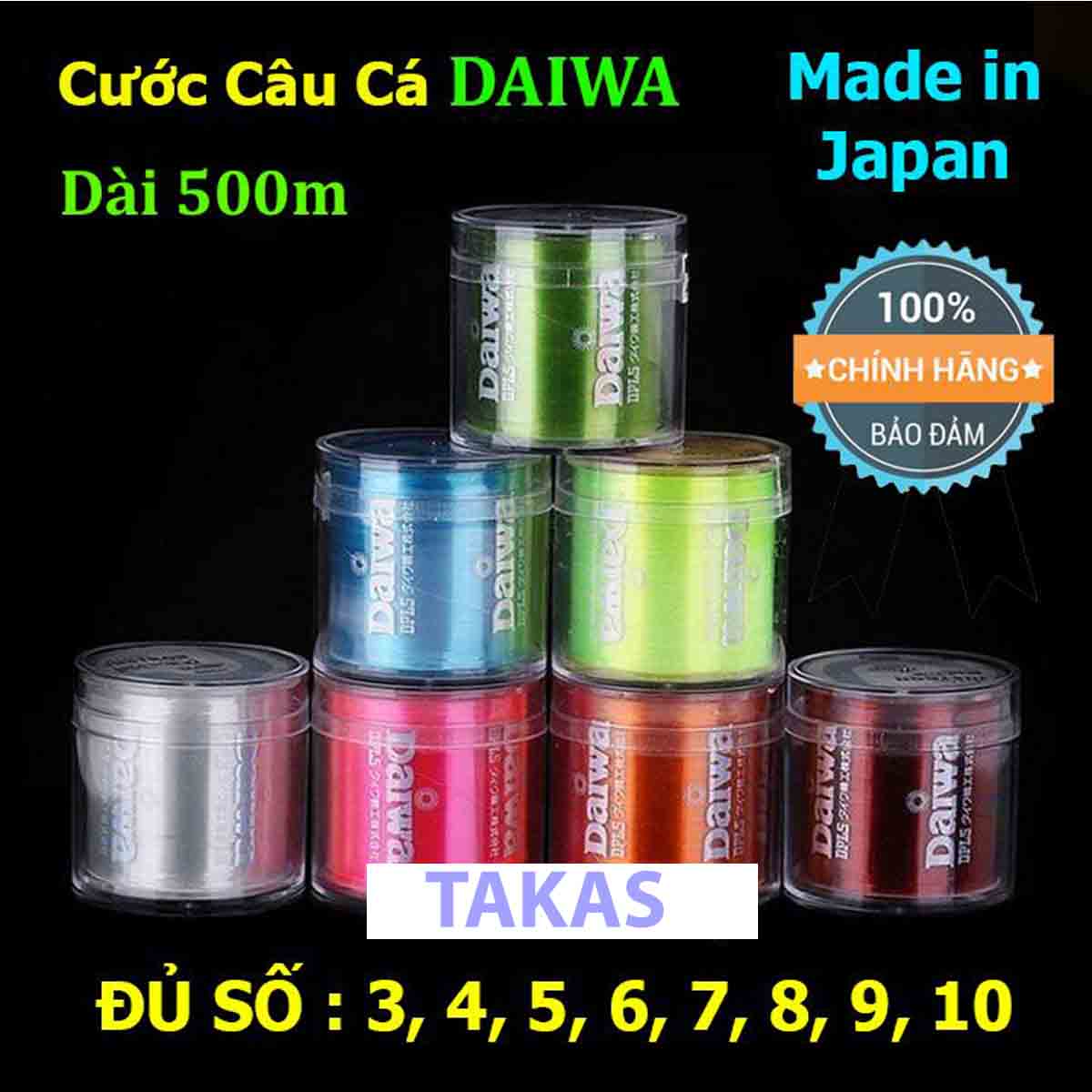 Dây cước câu cá Tàng Hình Daiwa Justron ( ĐỦ SỐ 4 đến 10.0 )Loại 1 Nhập Khẩu Từ Nhật Bản
