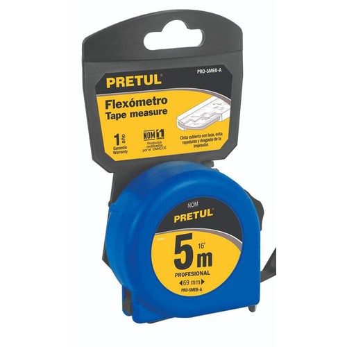 Thước cuộn thép 5m màu xanh pretul - 21610