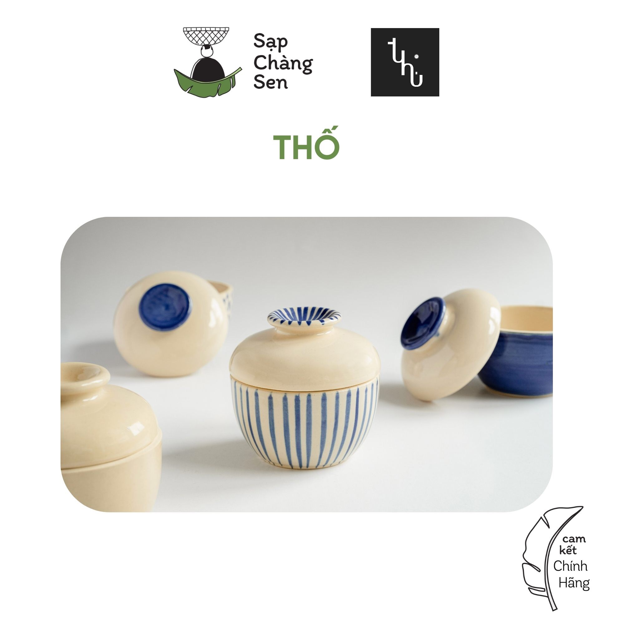 Thố gốm kèm nắp - size 6, 170ml
