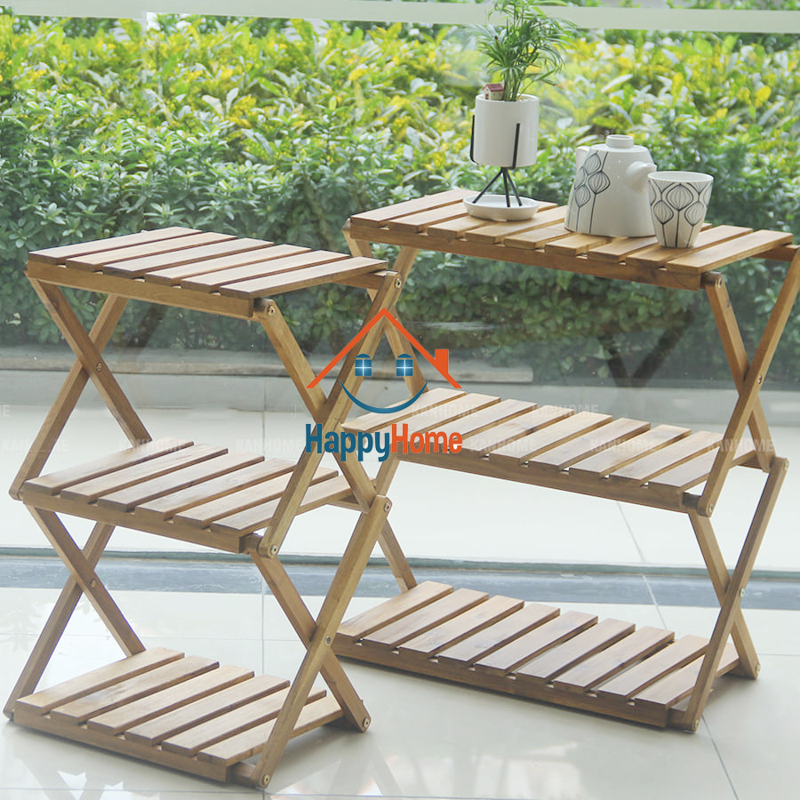 [XK IKEA] Kệ tab gỗ để đồ du lịch dã ngoại- Kệ gỗ 3 tầng chữ X đa năng gấp gọn để nhà bếp, ngoài trời chịu lực tốt -Kệ để giày dép, tủ đựng giày 3 tầng KT TO 600x 310x 630 mm-Kệ giày dép nhiều tầng gỗ Keo cao cấp, giá gi