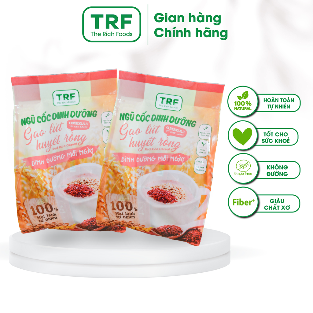 Combo 2 Gói Ngũ cốc dinh dưỡng gạo lứt huyết rồng- The Rich Food- túi 400gr