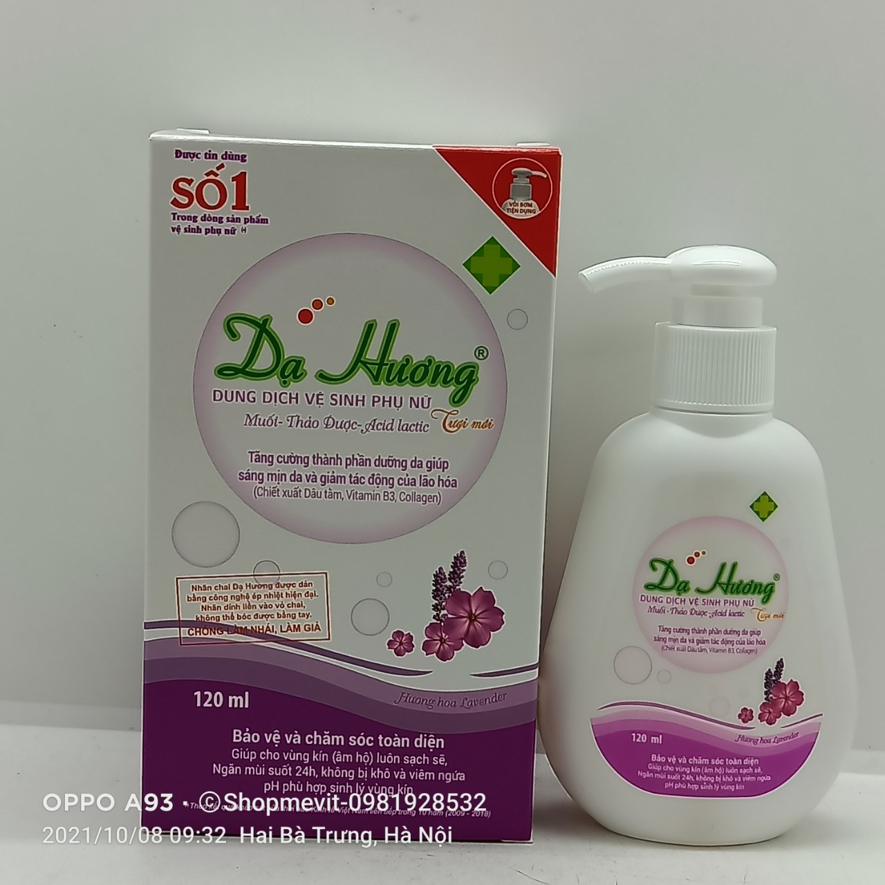 Ddvs dạ hương màu tím chai 120ml có vòi