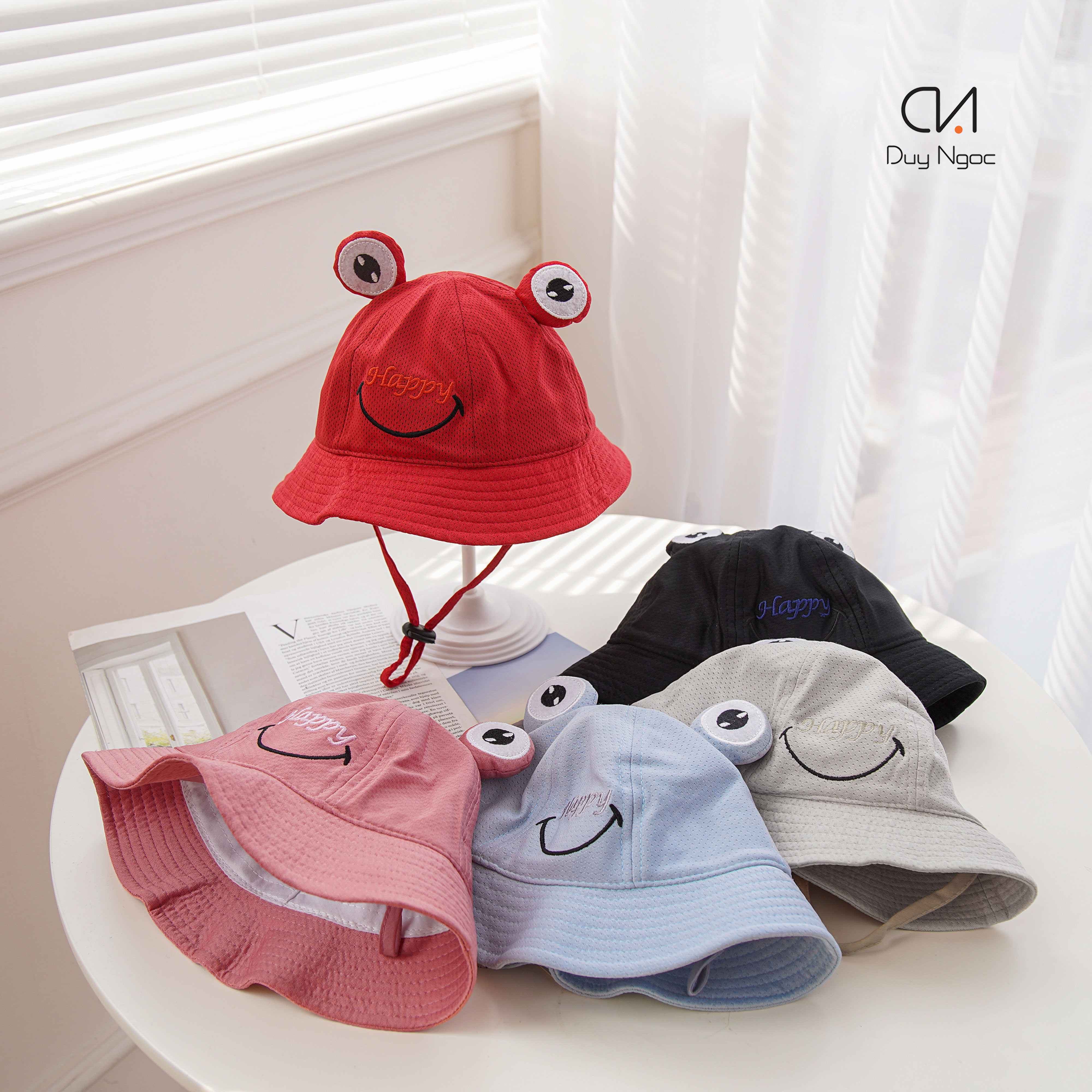 Nón vành bé trai và bé gái tai ếch cao cấp duy ngọc size 48 dành cho bé từ 1 đến 2 tuổi