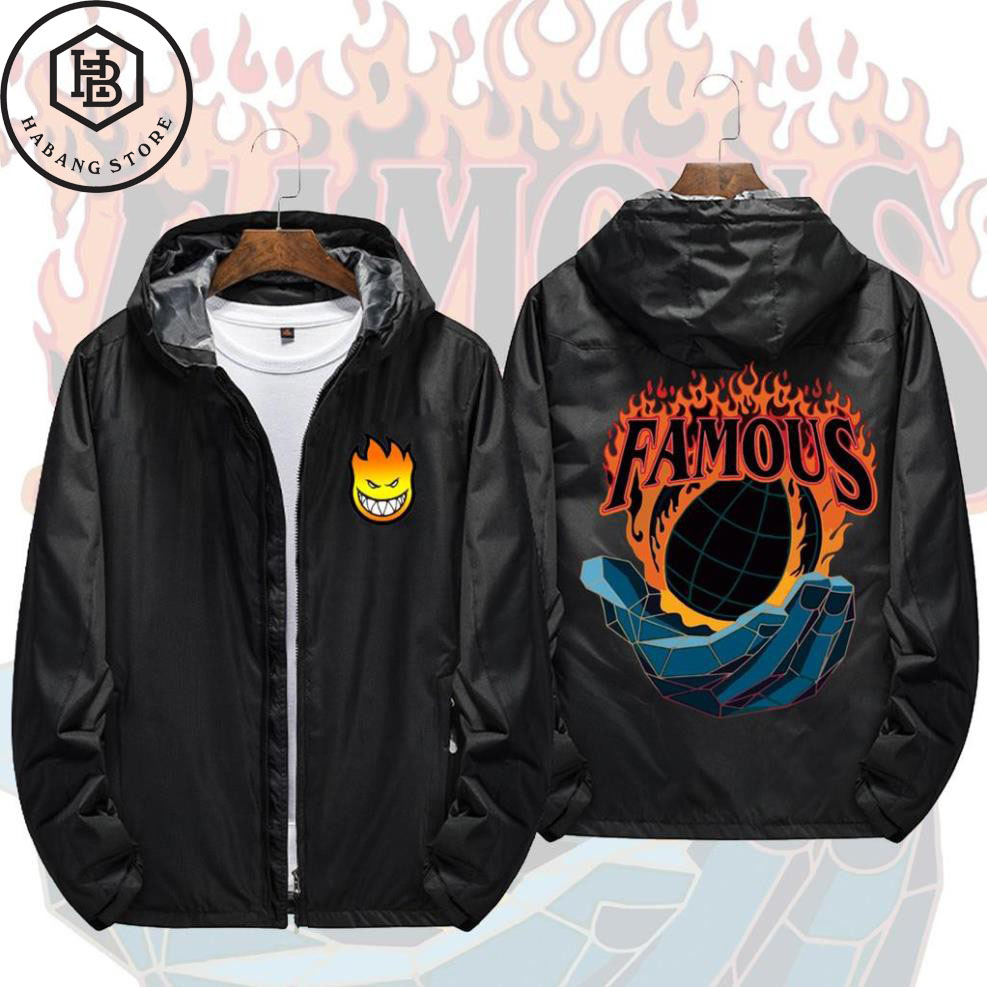 [HCM]ÁO KHOÁC DÙ CÓ NÓN IN HÌNH FAMOUS UNISEX NAM NỮVNXK CAO CẤP DÙ 2 LỚP CHỐNG NẮNG MỀM MỊN MÁT.