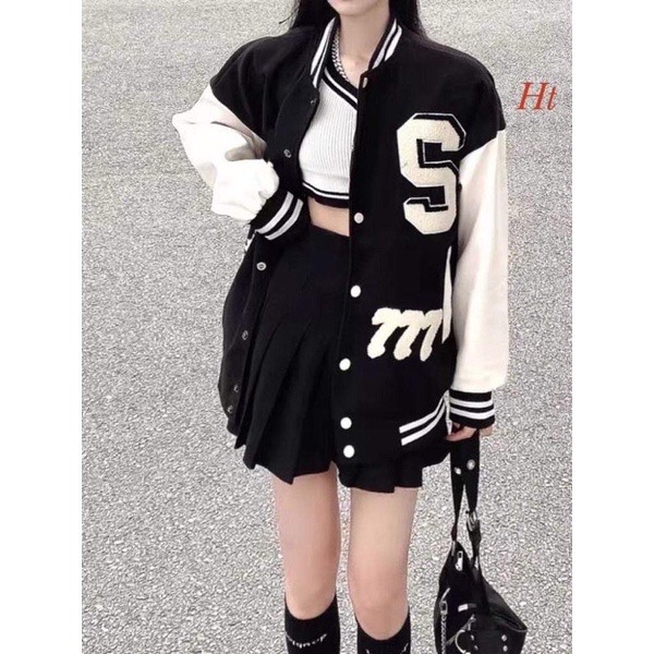 Áo khoác bomber phối tay Sm HT12