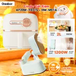 Combo 385 Nồi chiên không dầu 2L Gaabor AF20M-YE01S lòng chống dính hẹn giờ đến 60 phút và bàn ủi hơi nước cầm tay Gaabor HM-M01A tay cầm gấp gọn 180 độ - Bảo hành 12 tháng 1 đổi 1