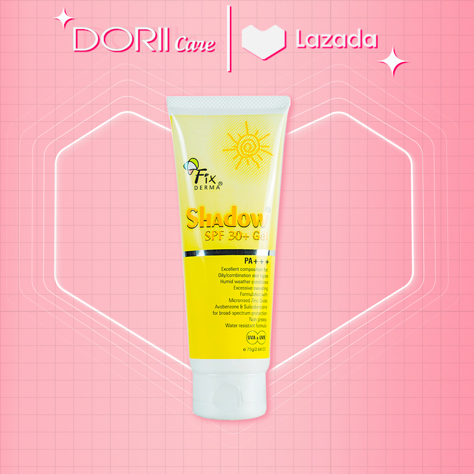 (xả kho date 07/2024) Kem chống nắng Fixderma Shadow SPF 30+ Gel 75g