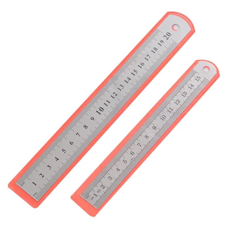Thước kẻ thép không gỉ 2 mặt inch và cm, thước thẳng thước lá 20cm 30cm 40cm 50cm 60cm 1 mét