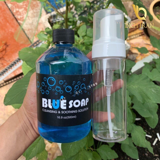 [HCM]Dung dịch blusoap lau mực dùng trong phun xăm kèm chai tạo bọt
