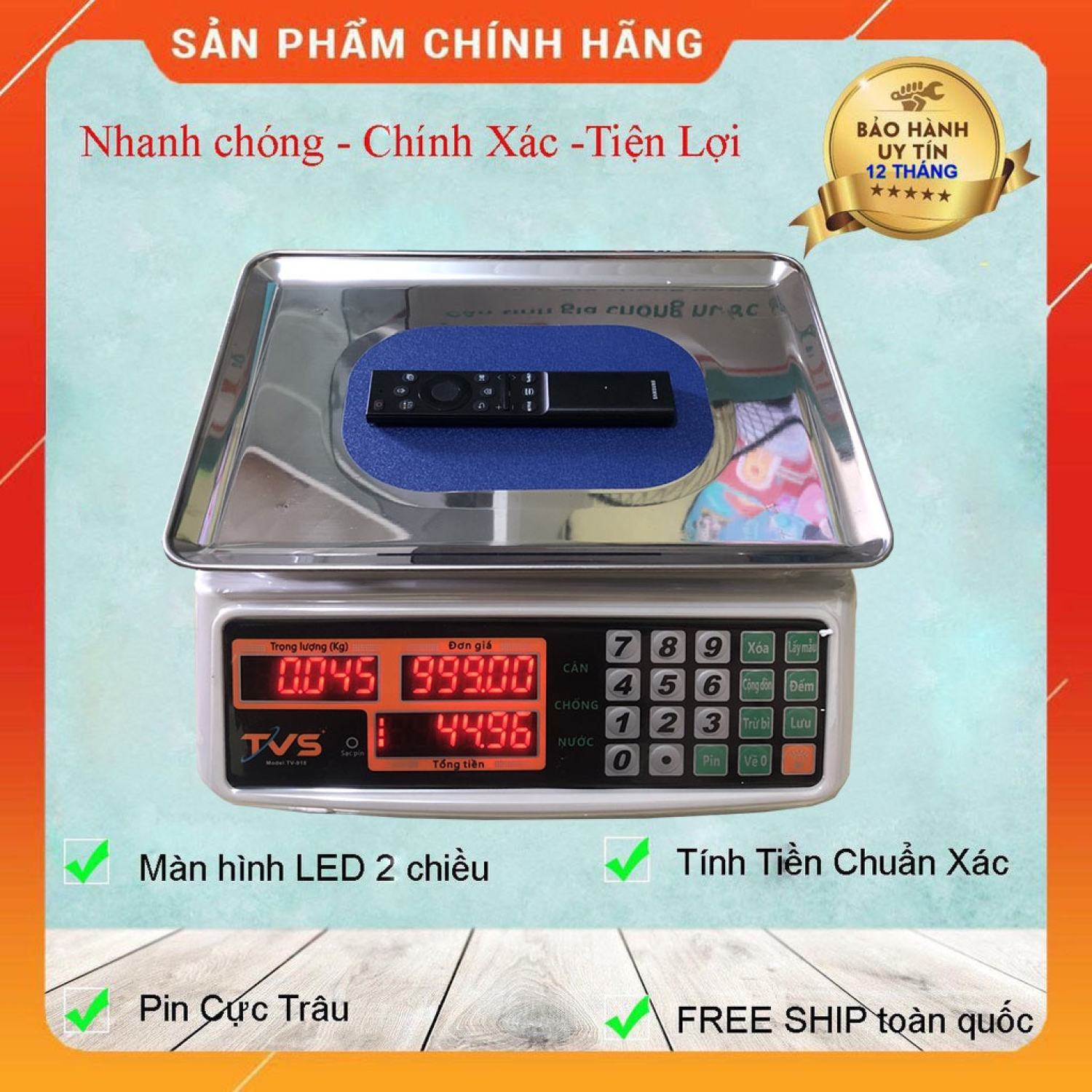 Cân tính tiềƞ điện tử 40kg - cân chống nước tvs918 - cân điện tử cao cấp