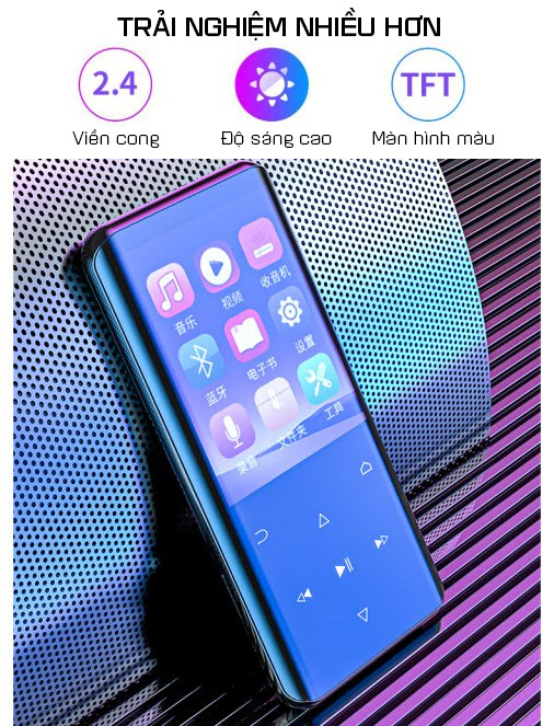 Máy nghe nhạc mp3 hỗ trợ xem phim định dạng avi ruizu d25 công nghệ bluetooth 5.0 màn hình 2,4inch cong 3d có tính năng lặp a-b hỗ trợ học tiếng anh - bộ nhớ từ 16gb đến 32gb
