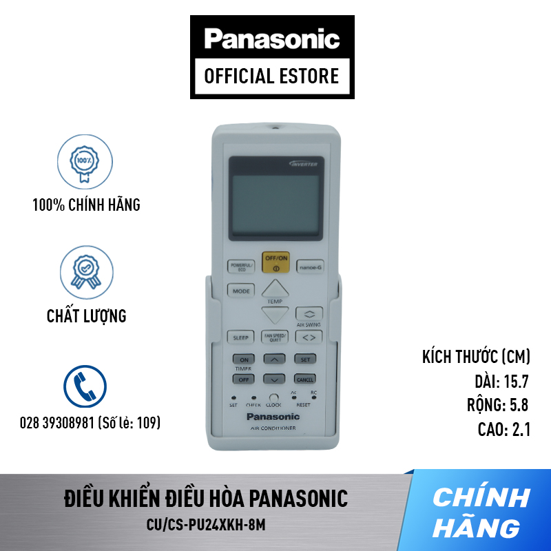 Điều khiển điều hòa Panasonic Model CS-PU24XKH-8M - Remote Điều hòa Panasonic