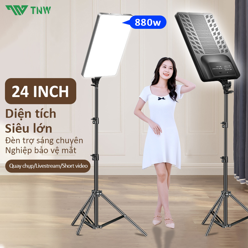 TNW 24 INCH Đèn LED studio,Có giá đỡ 2,1m,Để phát trực tiếp và quay phim,Với điều khiển từ xa