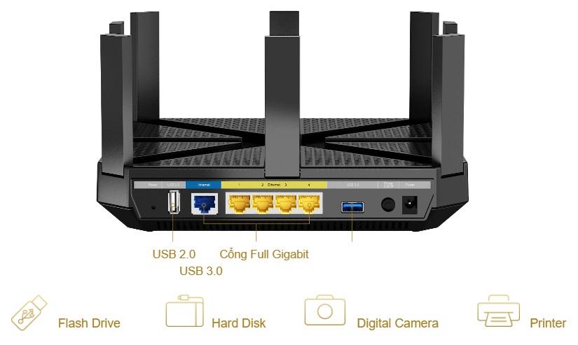 Router wi-fi tp-link archer c5400 mu-mimo gigabit 3 băng tần ac5400