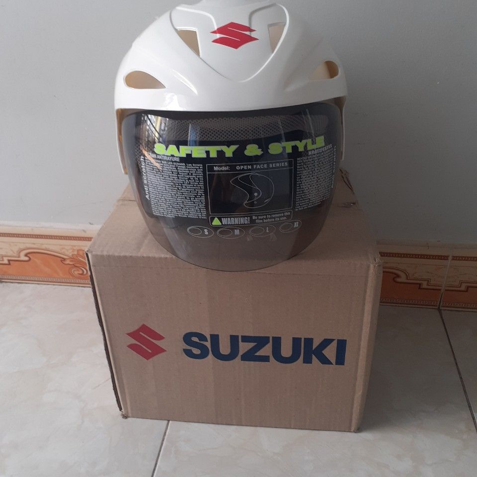 [HCM]Nón bảo hiểm 3/4 SUZUKI  nhập khẩu theo xe satria từ Indonesia (INS)