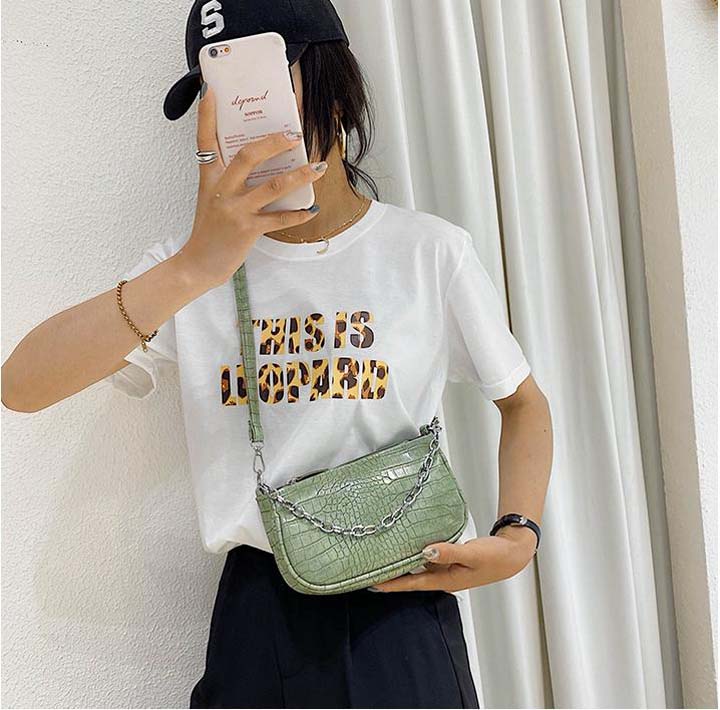 Túi đeo vai nữ da vân rắn phối xích 464