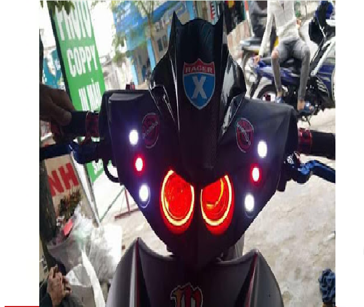 Bộ pha mắt mèo ex 150 đèn màu đỏ