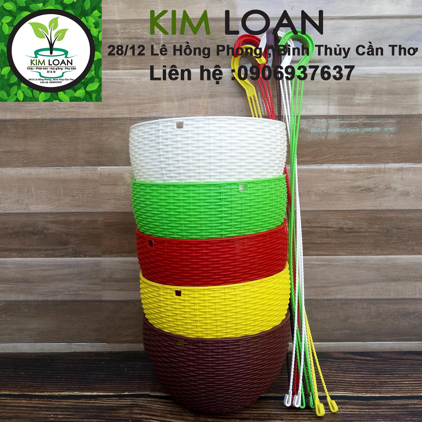 Combo 5 chậu nhựa treo hoa văn sọt tre 16x10cm