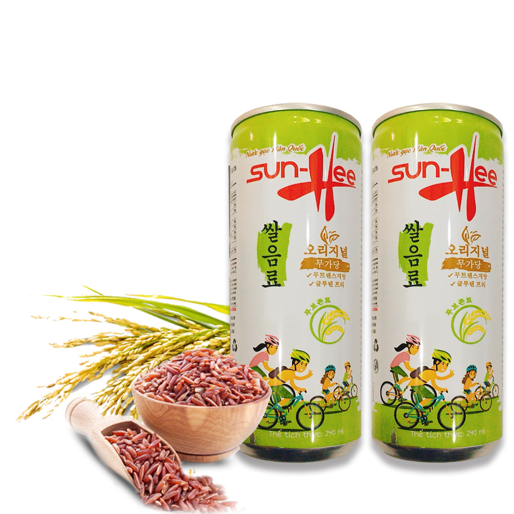 Combo 2 lon x 240ml nước gạo hàn quốc sun-hee, -