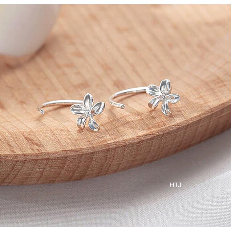 Bông tai nữ hoa móc bạc ta